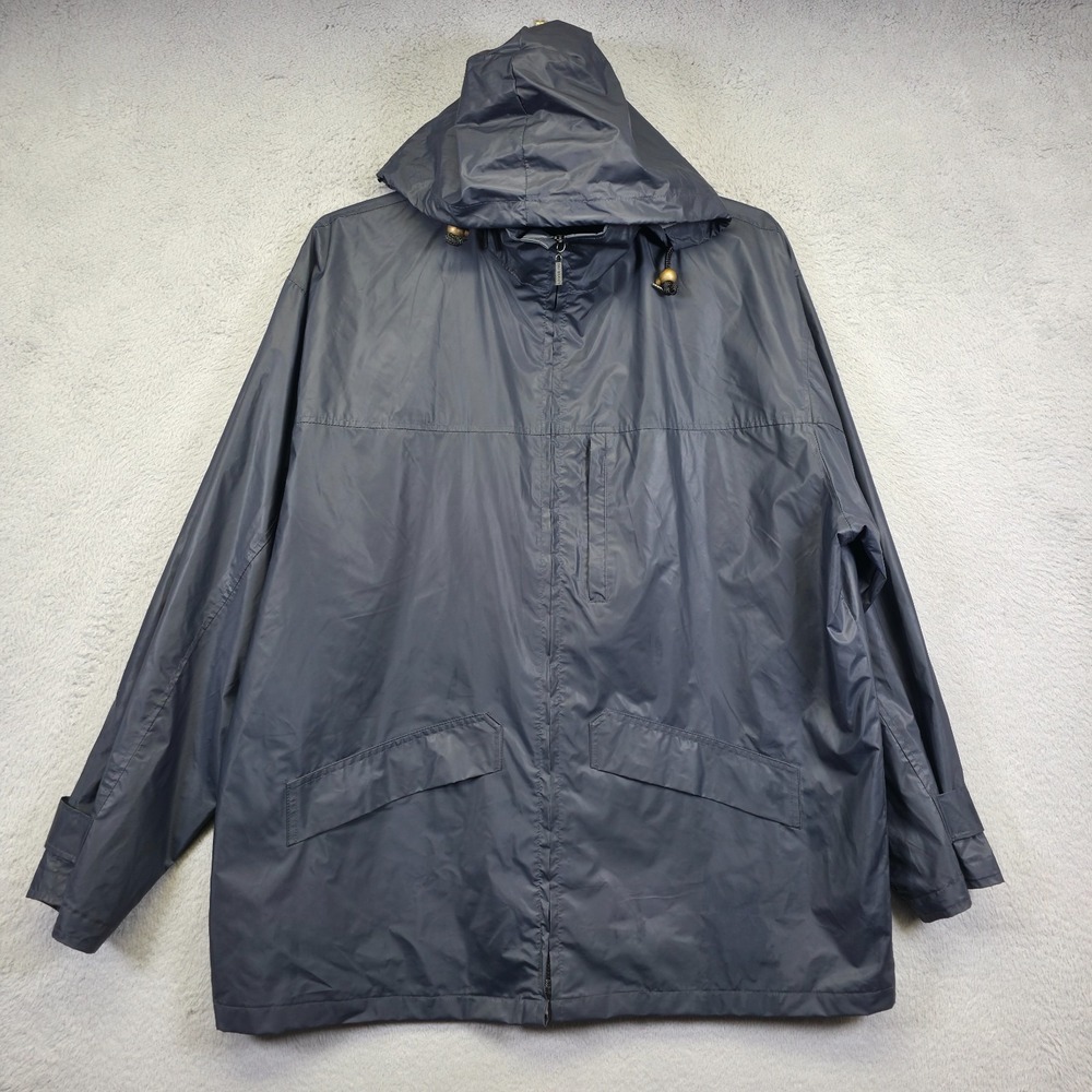 London Fog Rain Coat Men XL Black Waterproof Hiking Outdoor Gorpcore Windbreaker